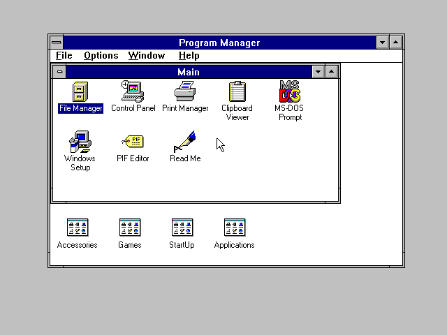 Windows 3.1 Program Manager (1992)